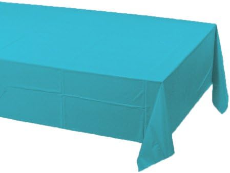 Creative Converting Tissue/Poly Tablecover Table Cover, 54" x 108", Bermuda Blue