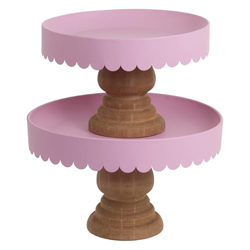Pink Scallop Decor Stands