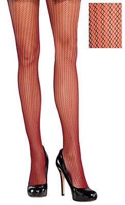 Striped Net Stockings - Red & Black