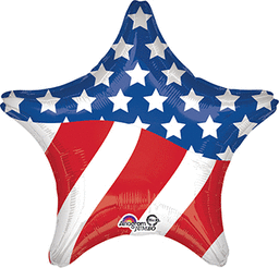 EO12 28&quot; American Flag Star Foil Balloon