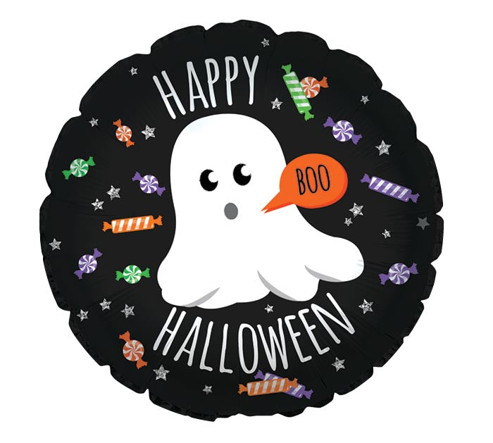 17&quot; GHOSTLY SWEETS HAPPY HALLOWEEN FOIL BALLOON