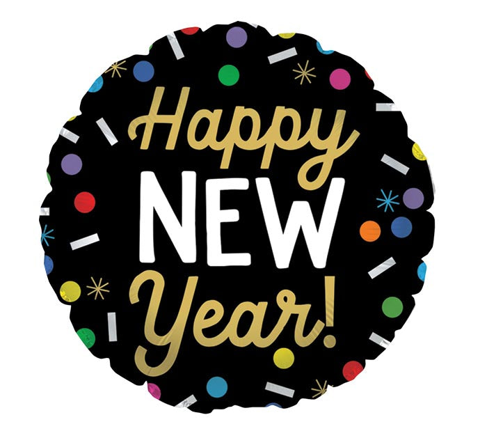 17" NEW YEAR GRAPHIC FOIL BALLOON