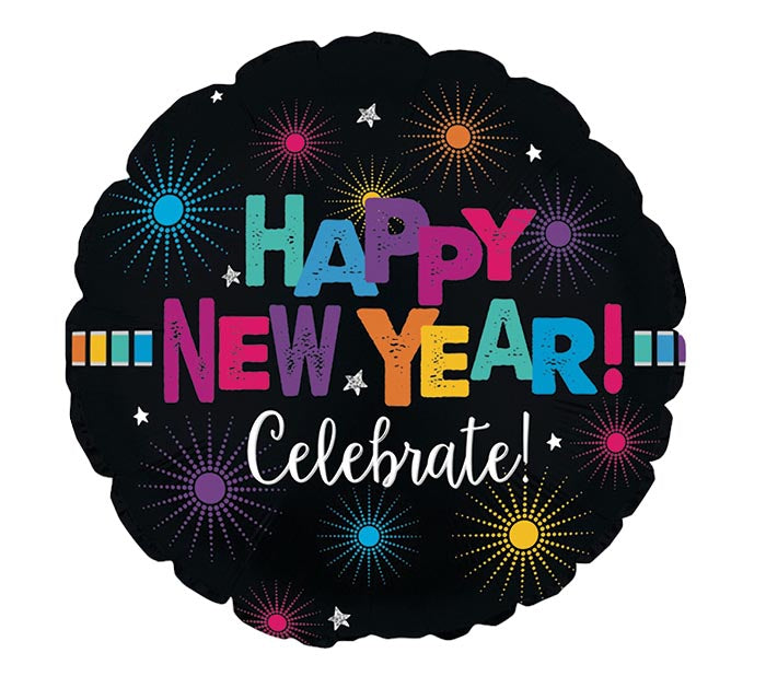 A002 17" NEW YEAR COLORFUL FOIL BALLOON