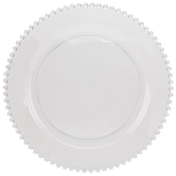 10.5" Beaded Clear Premium Plastic Plates