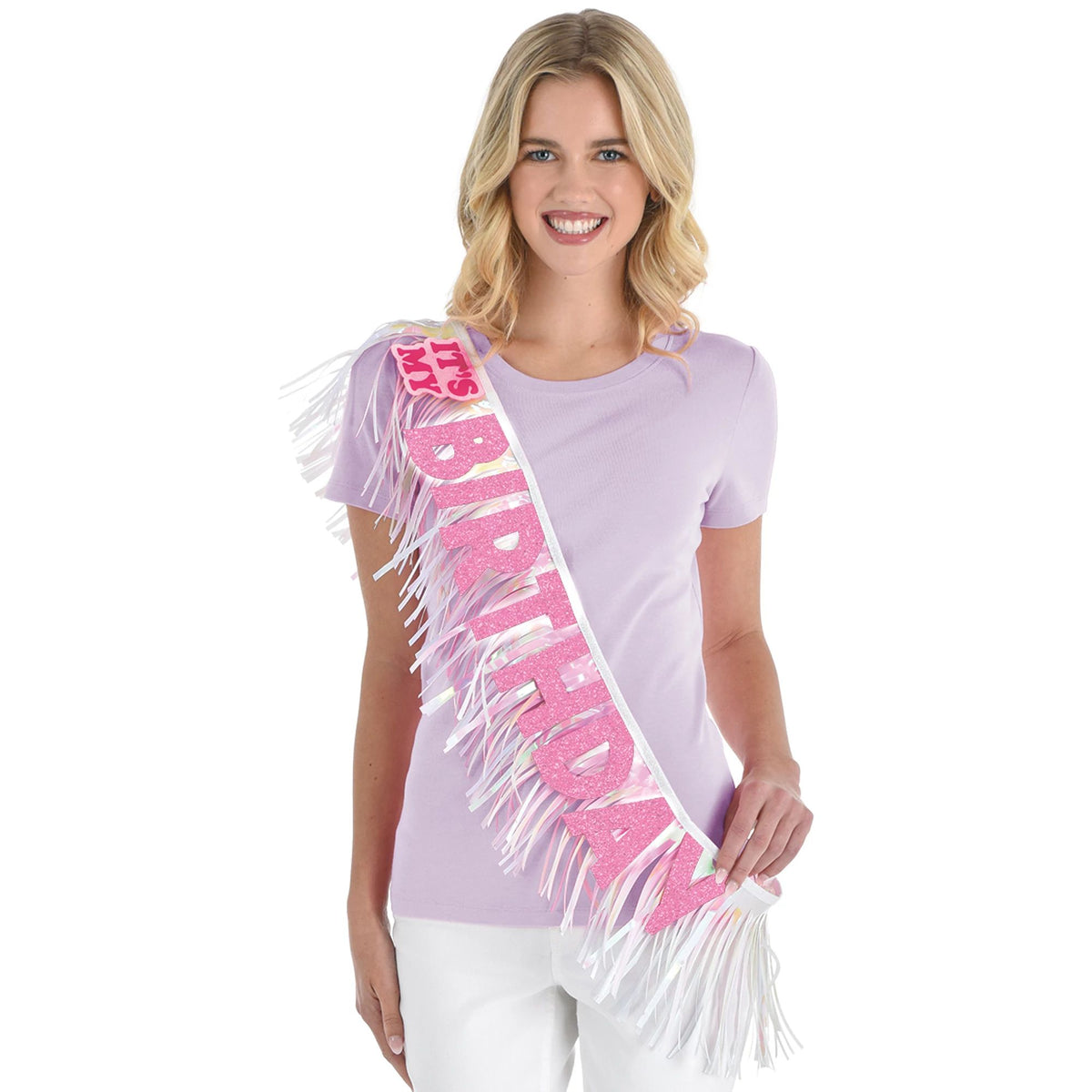 Iridescent It's My Birthday Sash