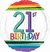 294A 17" Rainbow Birthday 21 Foil Balloon