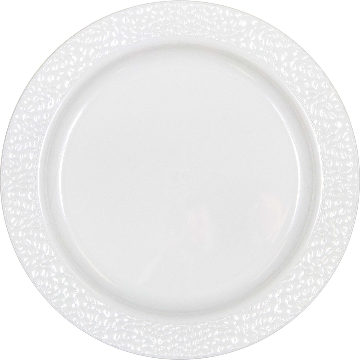 White Pebble Plastic Dinner Plates