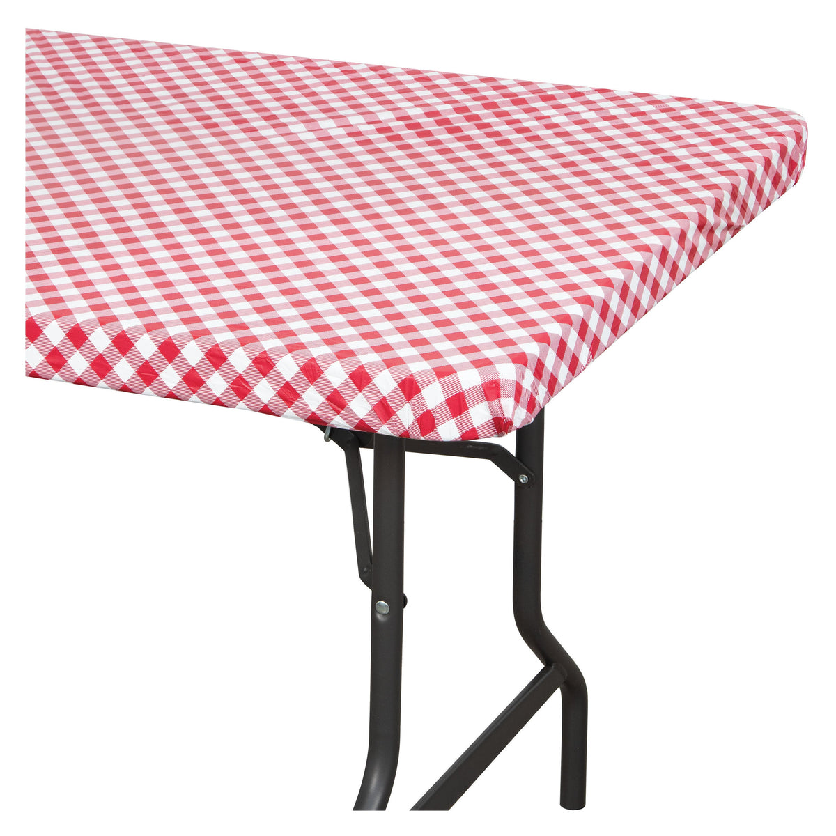 Stay-Put Plastic Table Cover - Classic Gingham