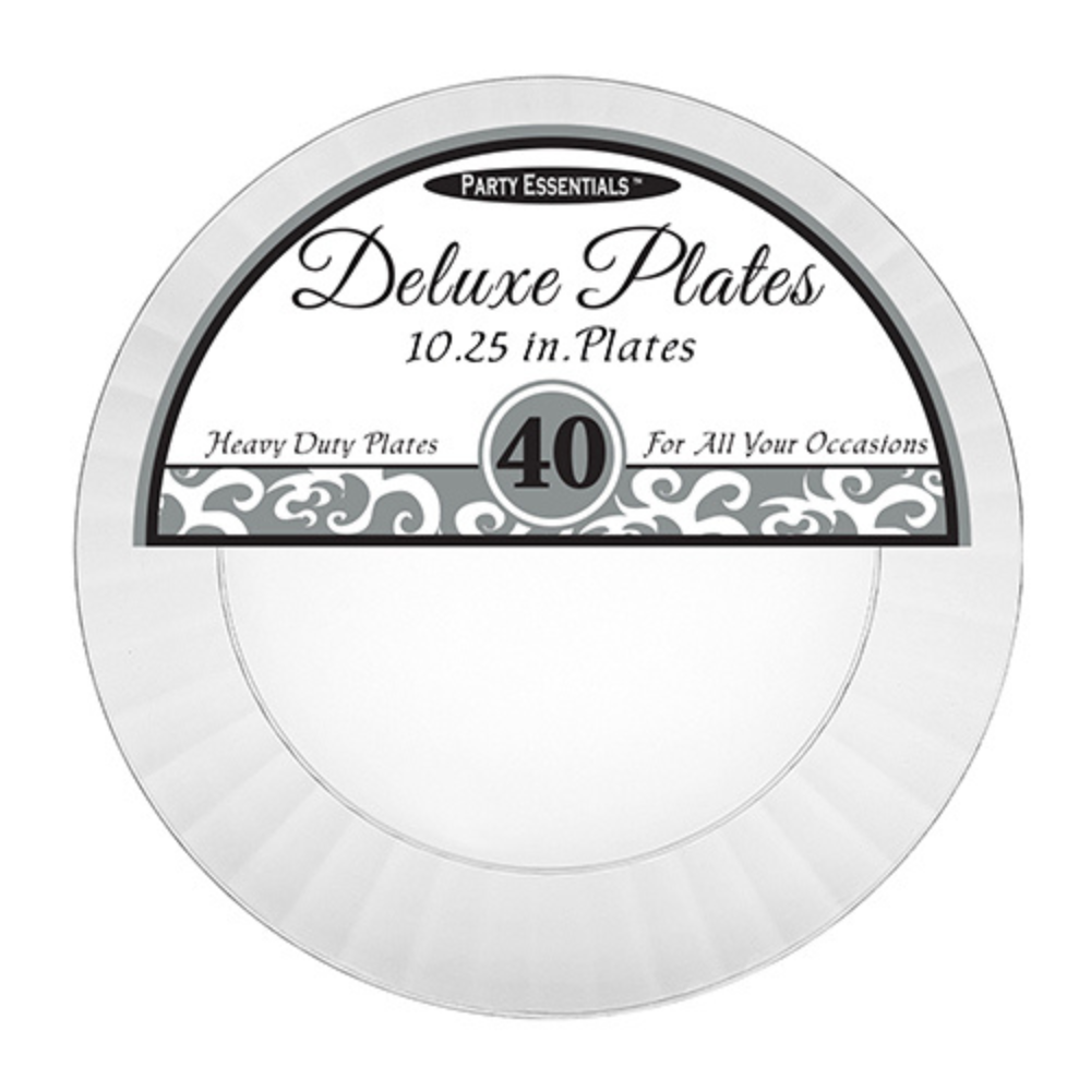10.25″ DELUXE DINNER PLATES – CLEAR 40 CT.