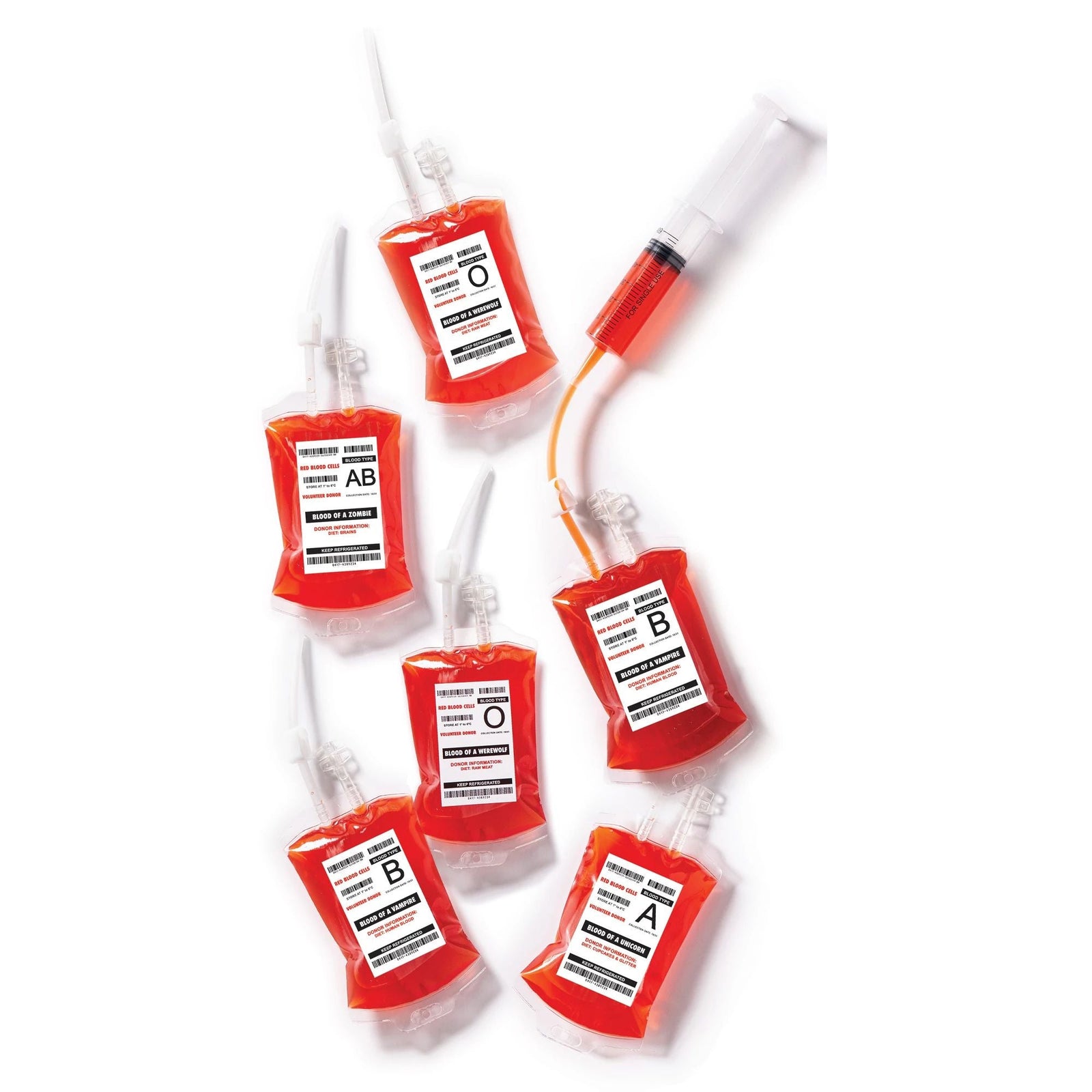 Blood Bag Drink Pouches - 6 COUNT