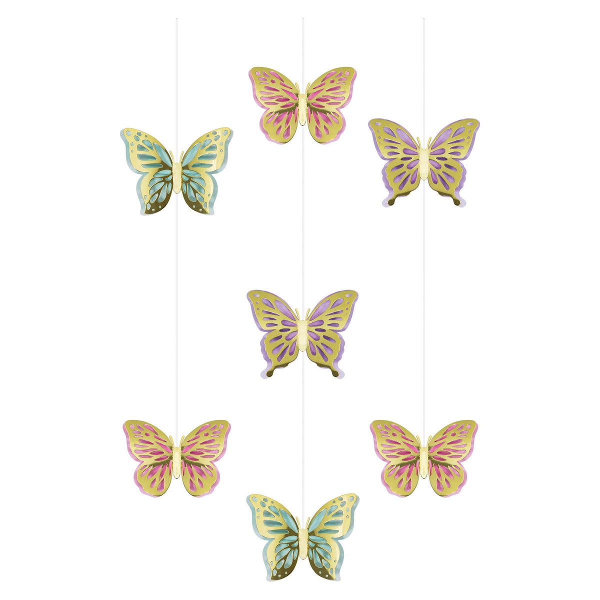 Butterfly Shimmer Foil Hanging Cutouts
