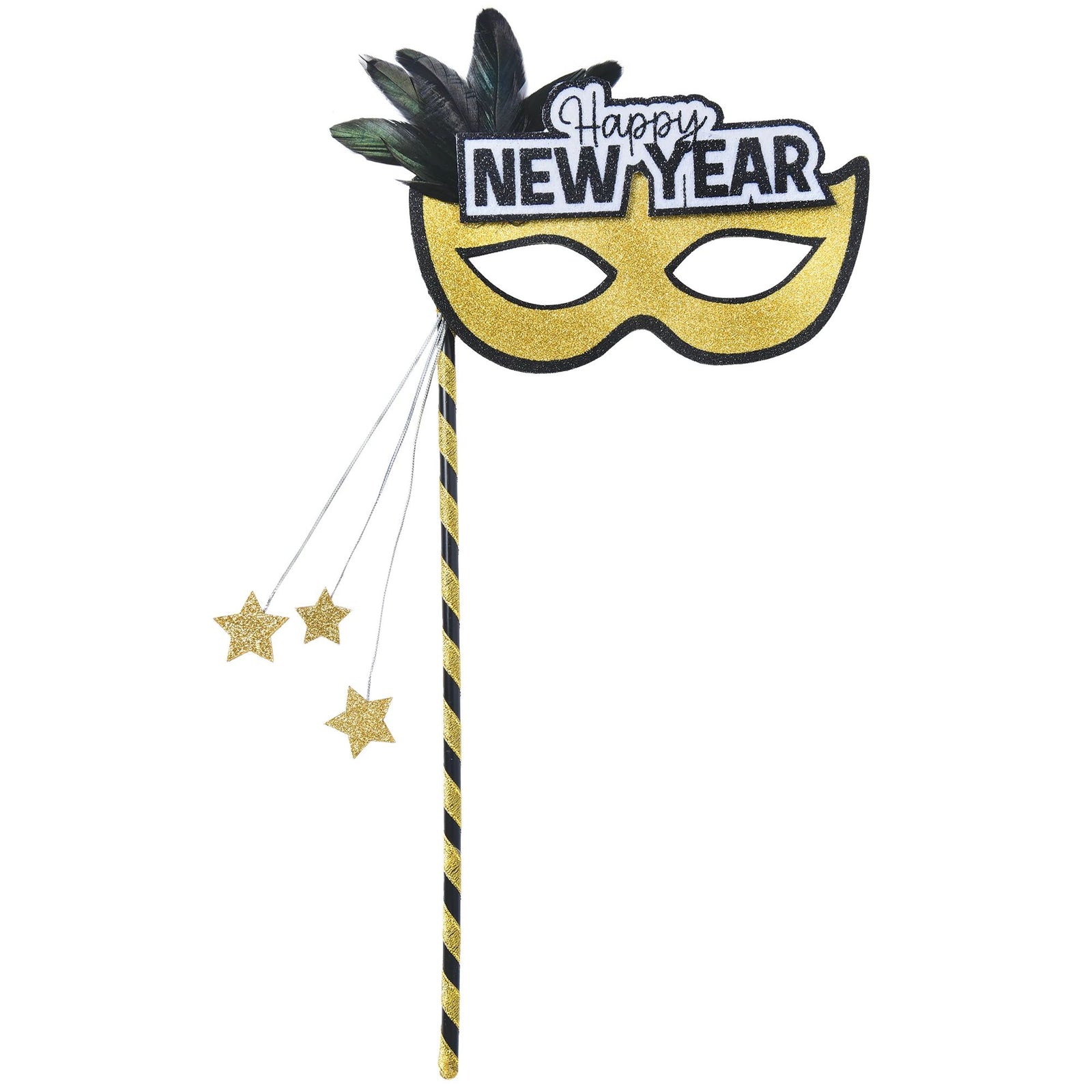 Happy New Year Mask On A Stick