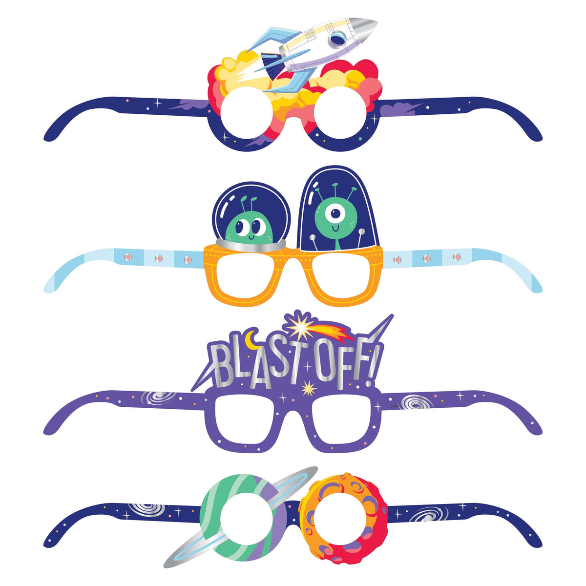 Space Adventures Paper Glasses