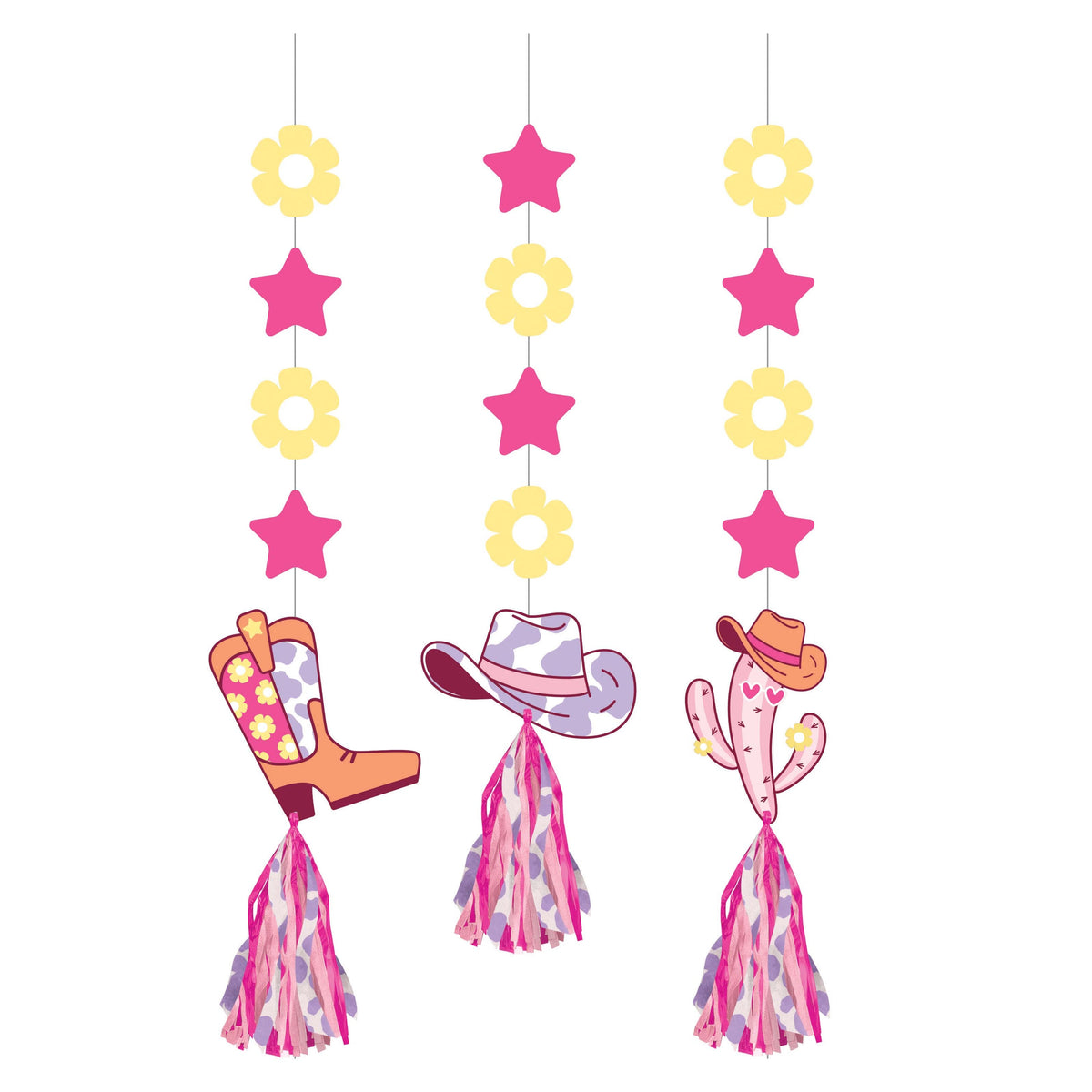 Boots and Bows Hanging Cutouts w/ Tassels