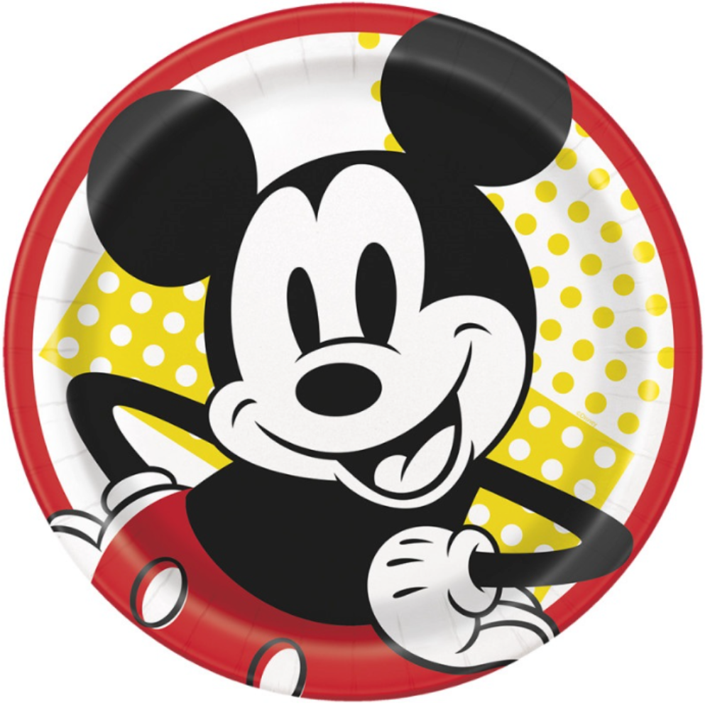 Disney Mickey Mouse Round 9" Dinner Plates  8ct