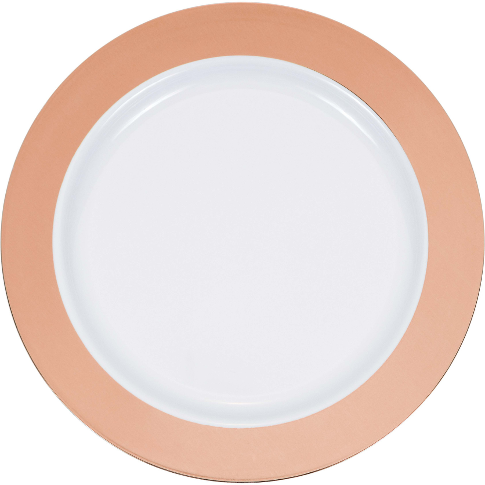 Rose Gold Rim Plastic Luncheon Plates