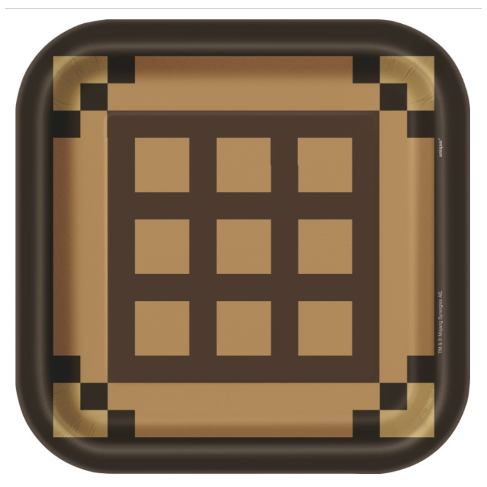 Minecraft Square 9" Dinner Plates  8ct