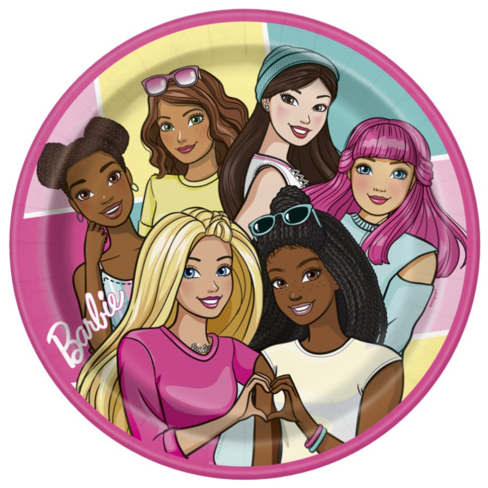 Barbie Round 9" Dinner Plates  8ct