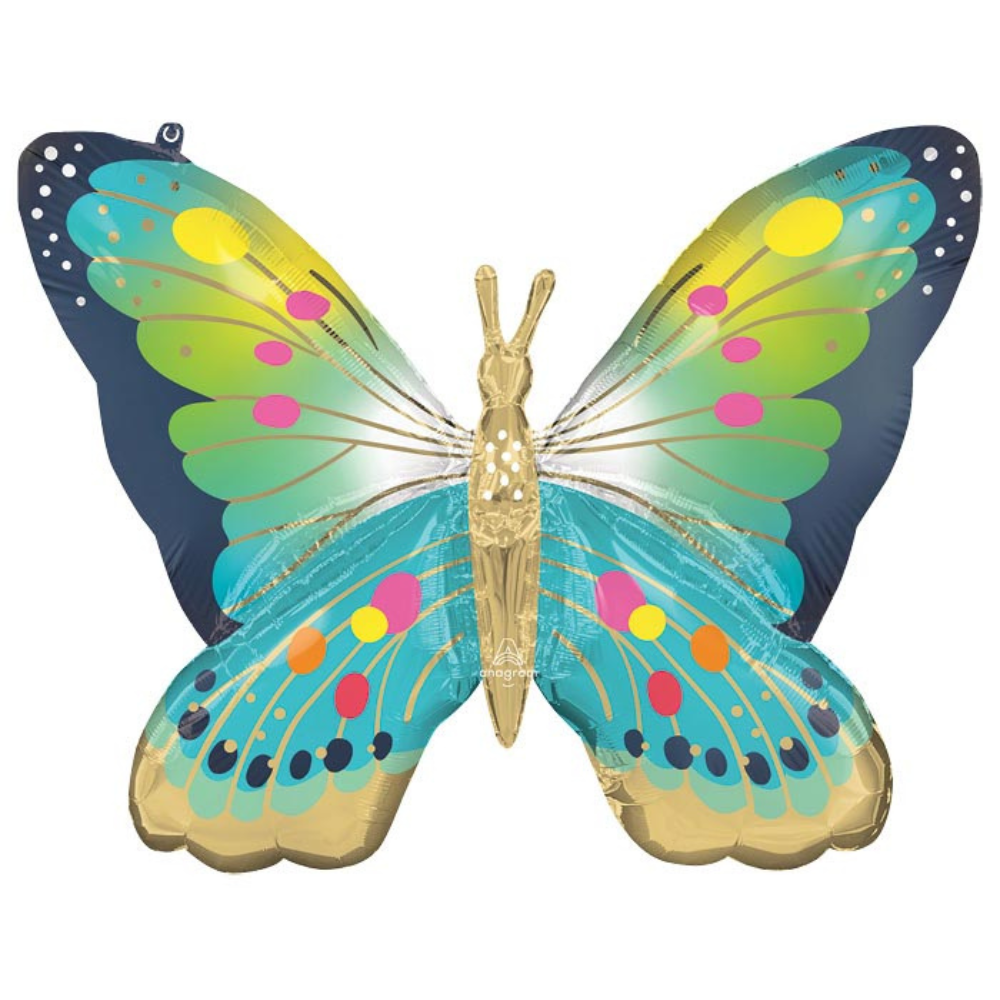 30" PKG ANI VIBRANT BLUE SATIN BUTTERFLY