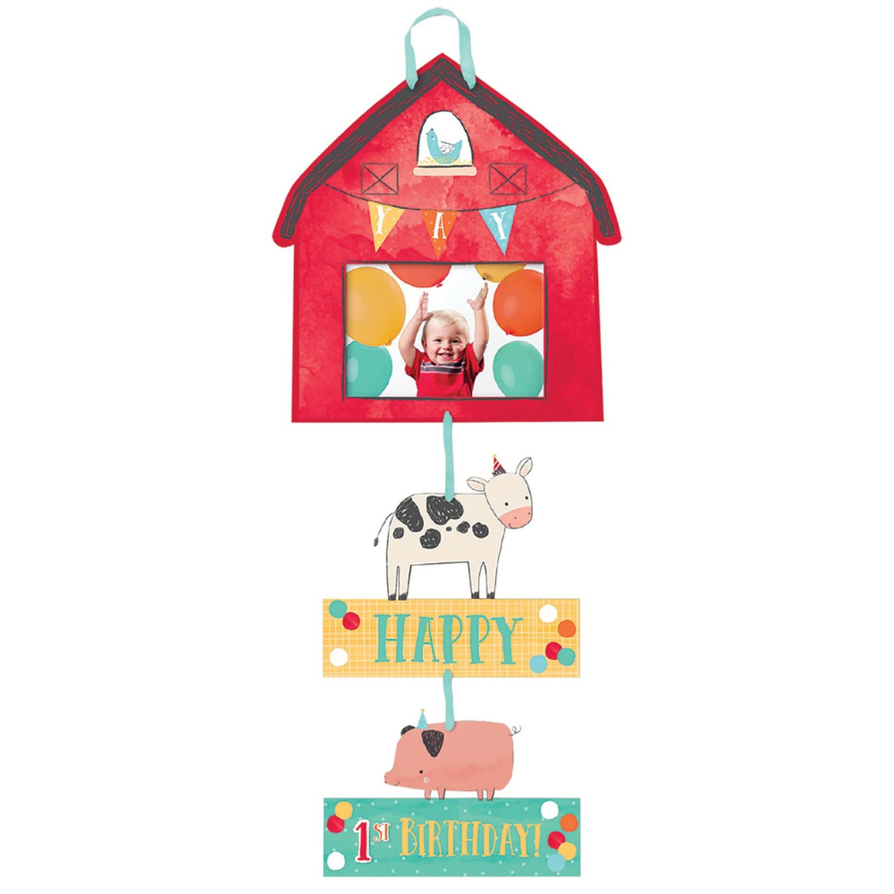 Barnyard Childs Birthday Party 3 Tier Personal Photo Sign