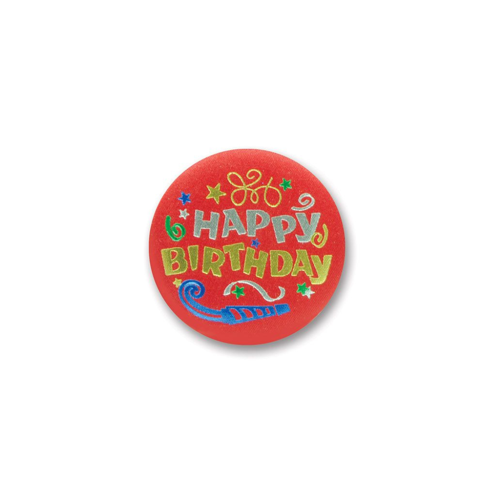 Happy Birthday Satin Buttonc