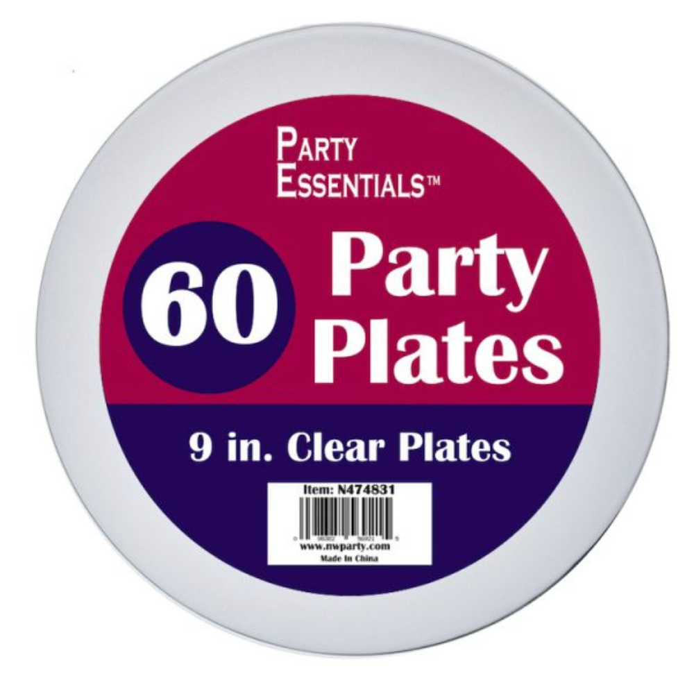 9" PARTY PLATES – CLEAR 60 CT.