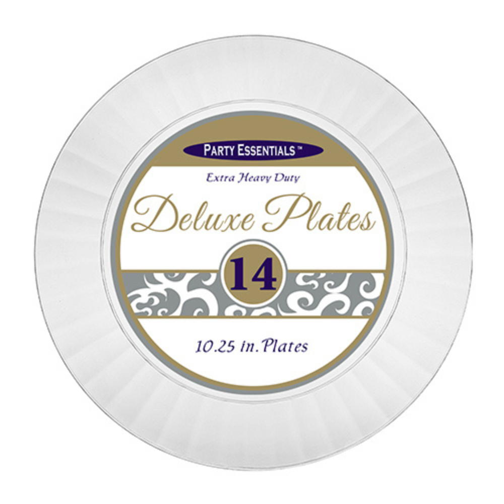 10.25″ DELUXE DINNER PLATES – CLEAR 14 CT.
