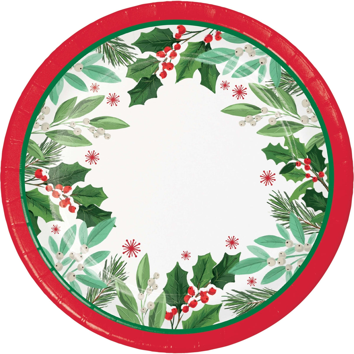 Holly Jolly Christmas Dinner Plates 8 CT