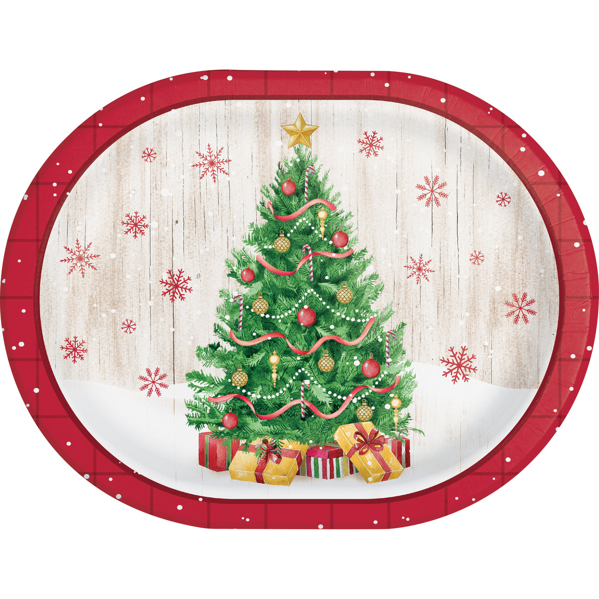 Vintage Christmas Racetrack Oval Platters 8 CT