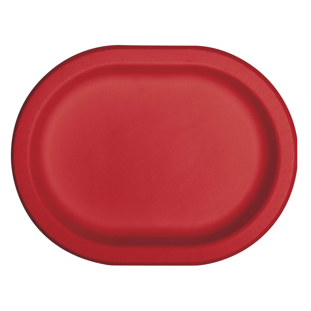 Oval Racetrack Paper Platters - Classic Red