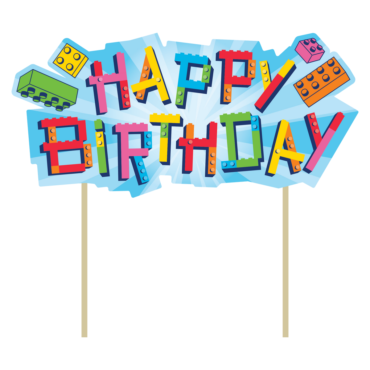 Block Bash Cake Topper