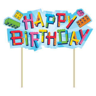Block Bash Cake Topper