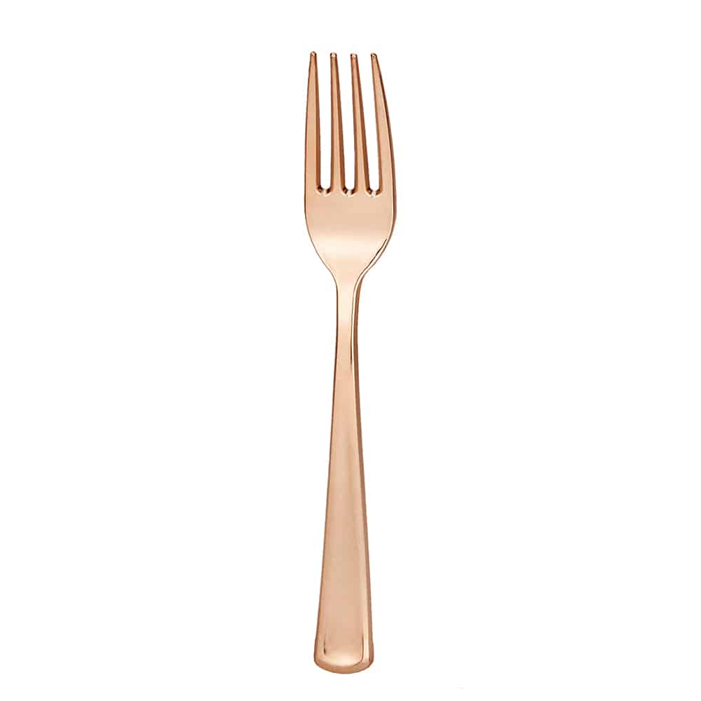 Polished Rose Gold Premium Plastic Forks