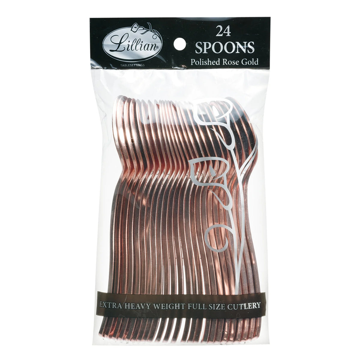 Polished Rose Gold Premium Plastic Spoons