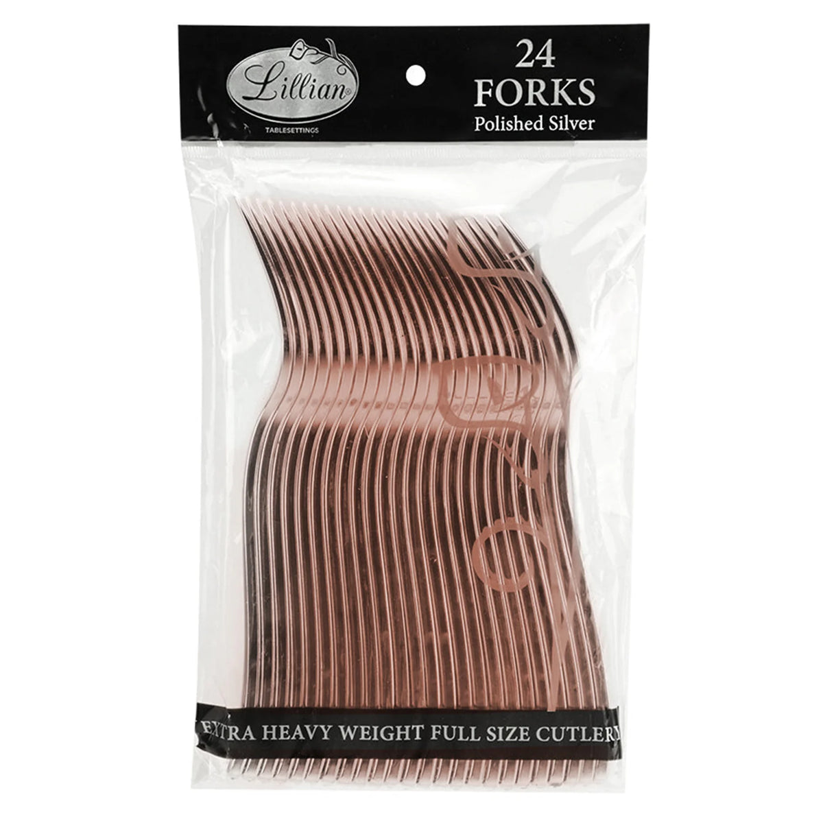 Polished Rose Gold Premium Plastic Forks