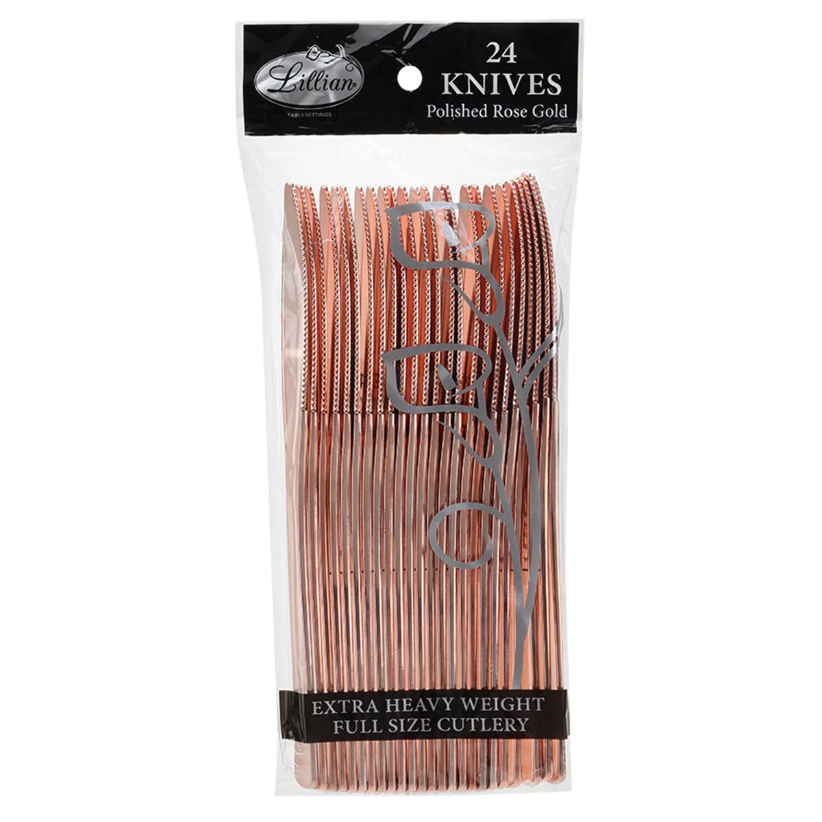Polished Rose Gold Premium Plastic Knives