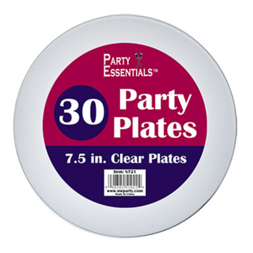 7.5″ PARTY PLATES – CLEAR 30 CT.