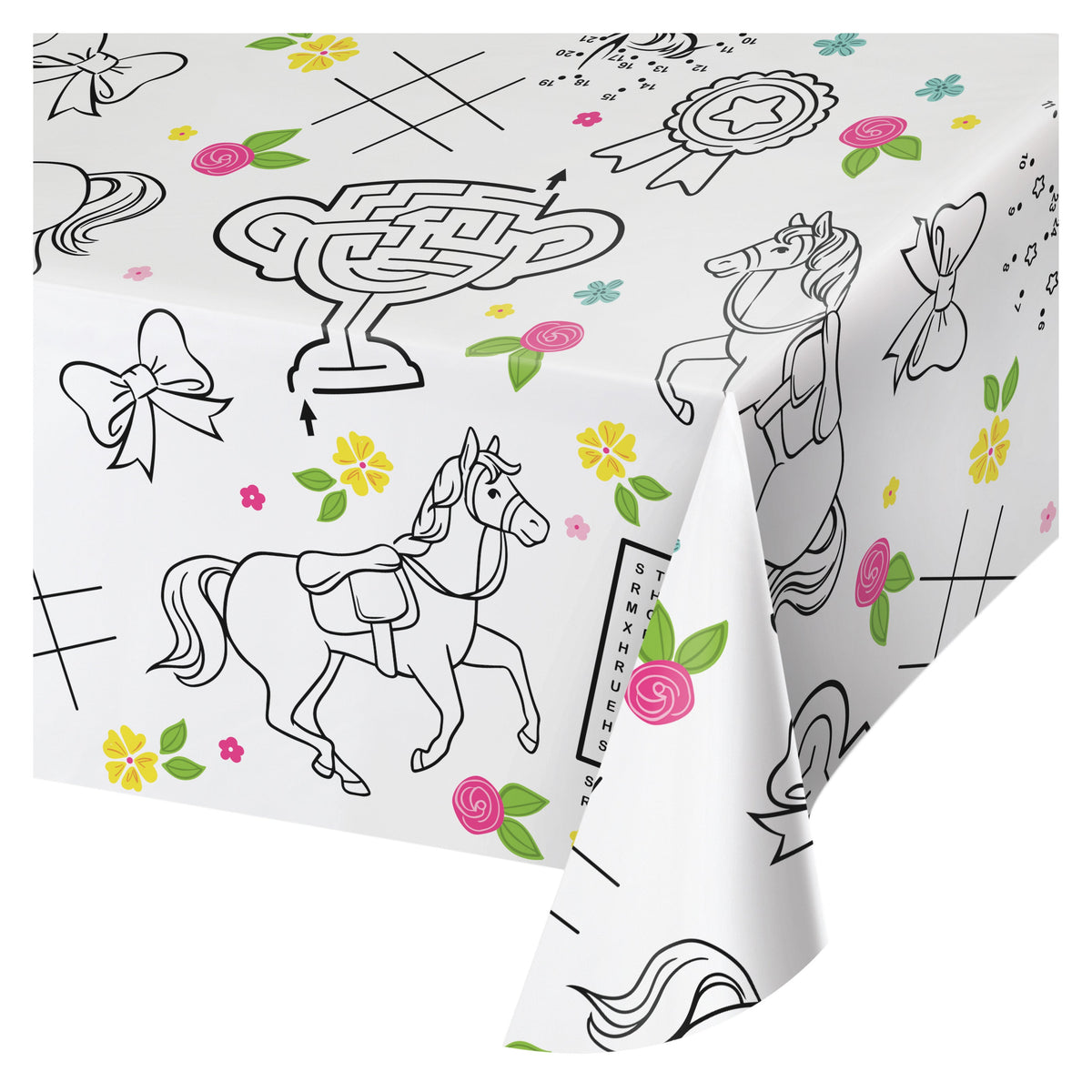 Horse Charm Paper Activity Table Cover