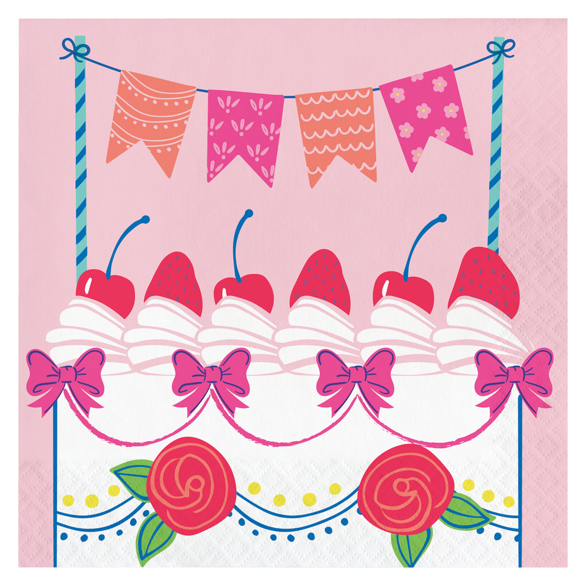 Floral Cake Lunch Napkins