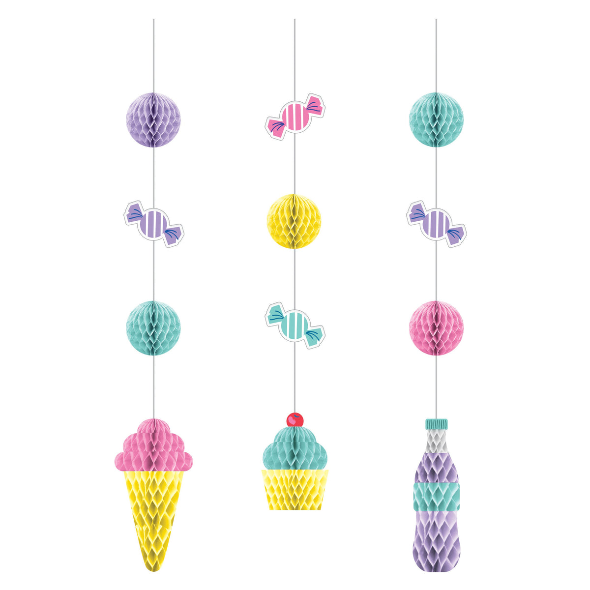 Birthday Treats Hanging Cutouts w/ Honeycomb