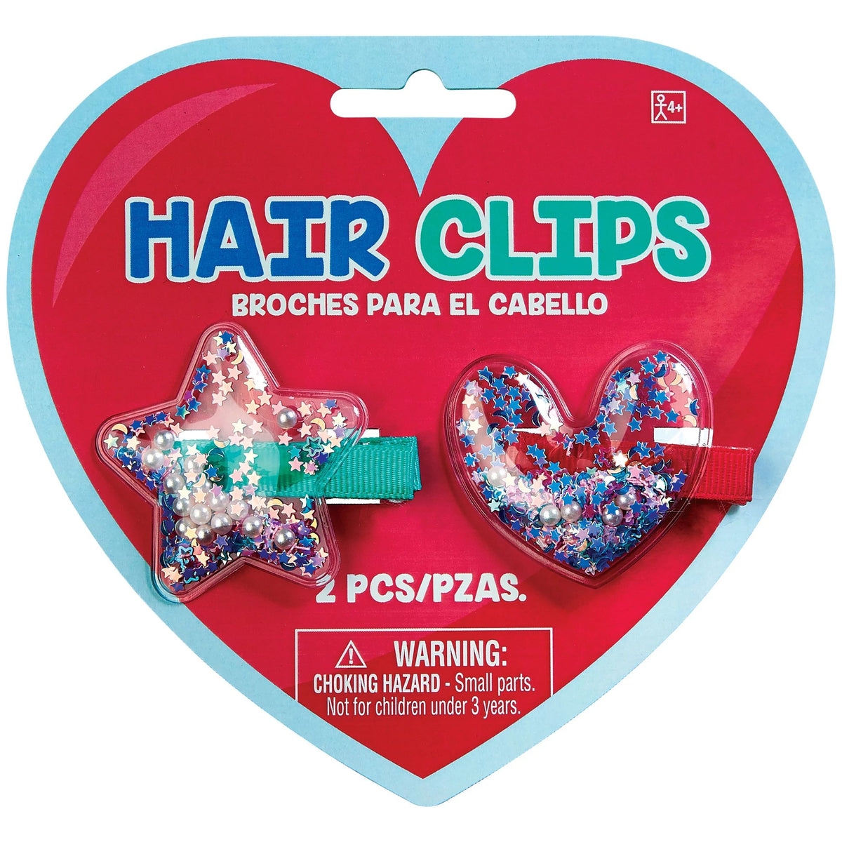 Heart and Star Shaker Hair Clips