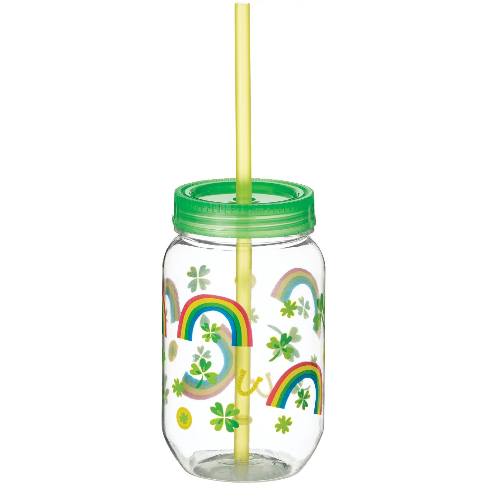 Rainbow Icon Mason Cup w/ Straw