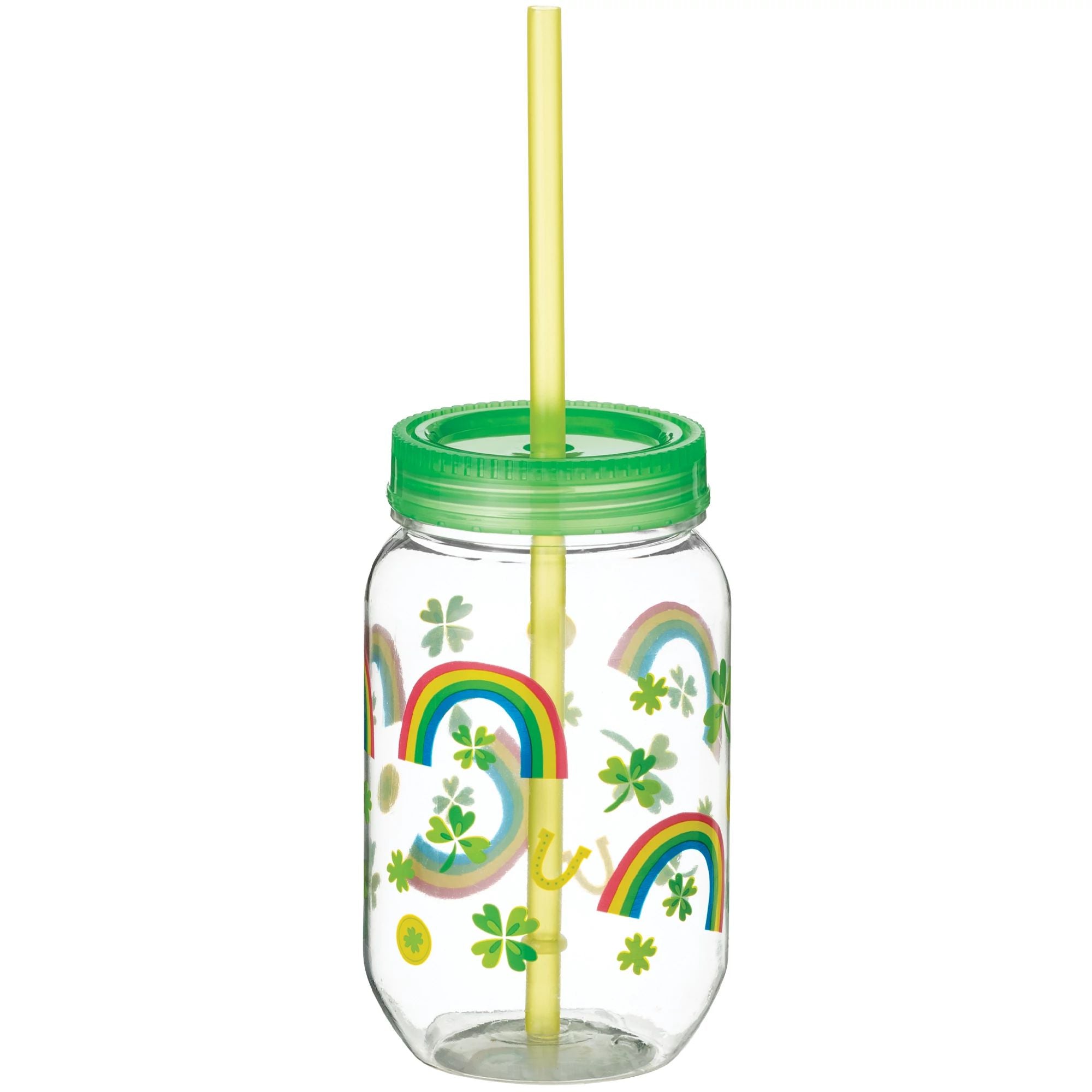 St. Patrick's Day Party Supplies  Shop Ultimate Party Tagged Rainbow Icon  Mason Cup w/ Straw
