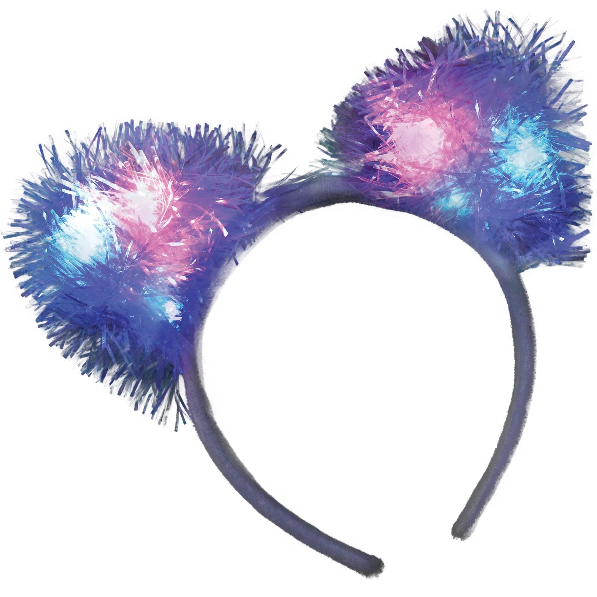Tinsel Pom Pom Tinsel Headband - Light-Up