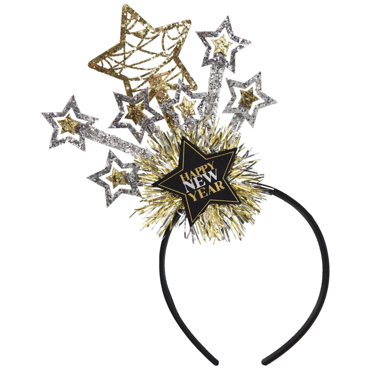 NYE Deluxe Headband Black, Silver, Gold