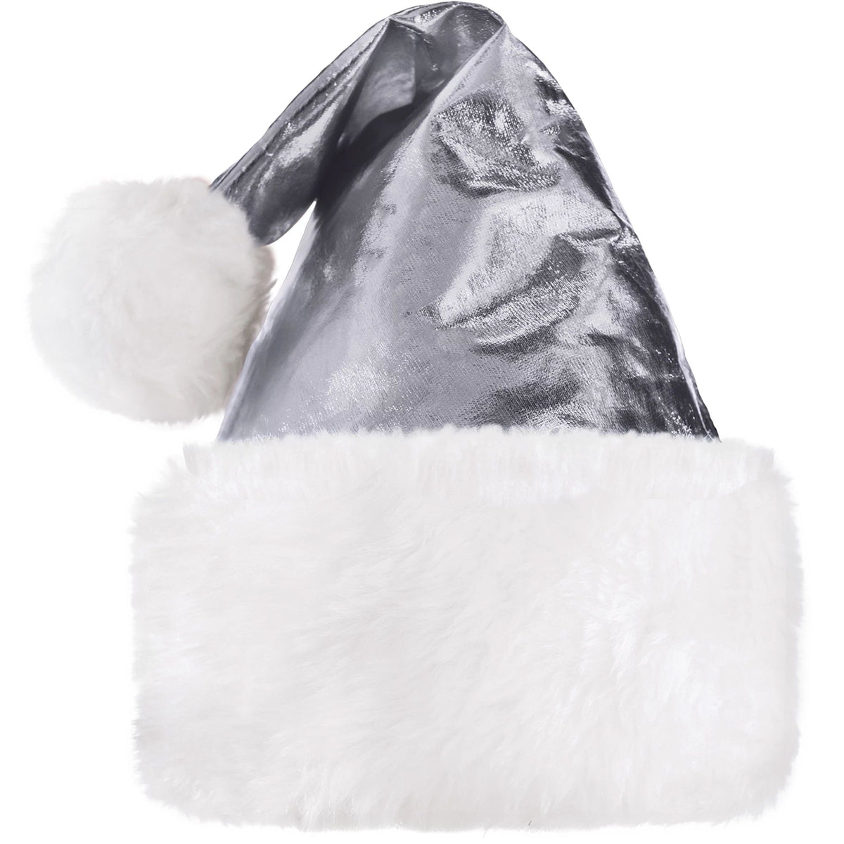 Silver Metallic Santa Hat