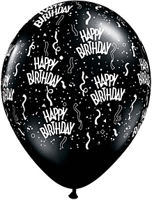 11" Qualatex Birthday-A-Round Black