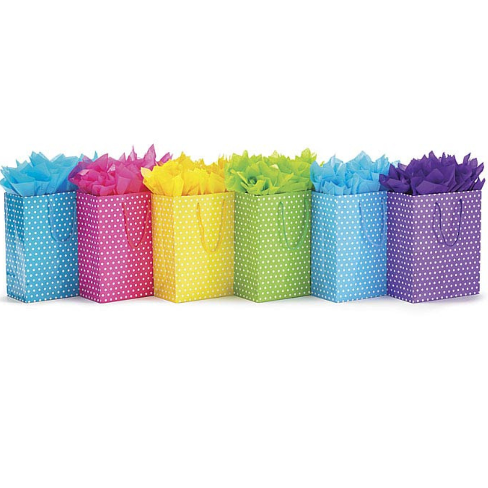BRIGHT DOTS ASSORTED GIFT BAG SET