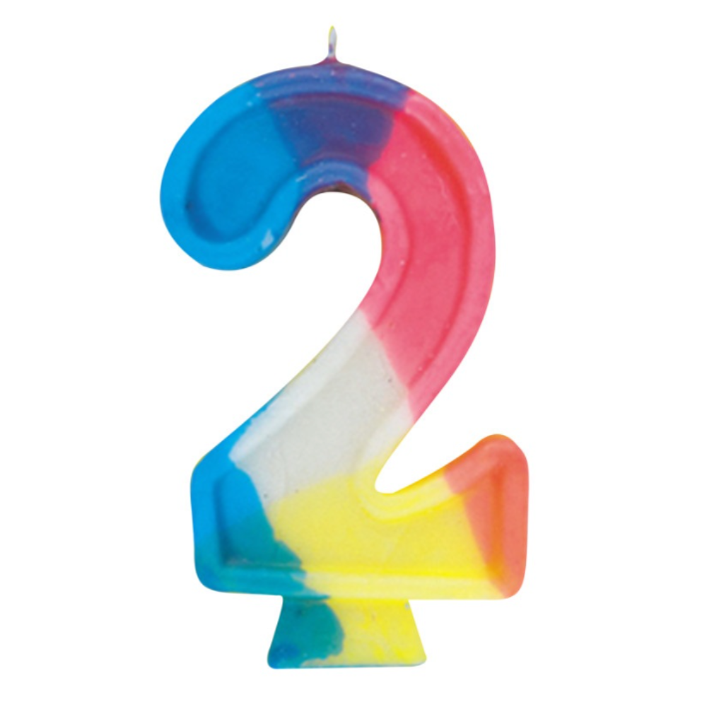 Numbers Rainbow Birthday Candle