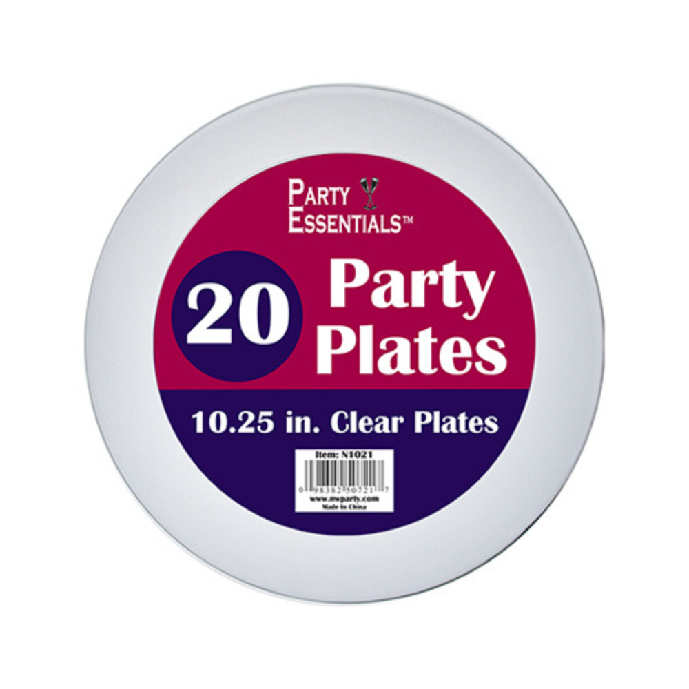 10.25″ PARTY PLATES – CLEAR 20 CT.
